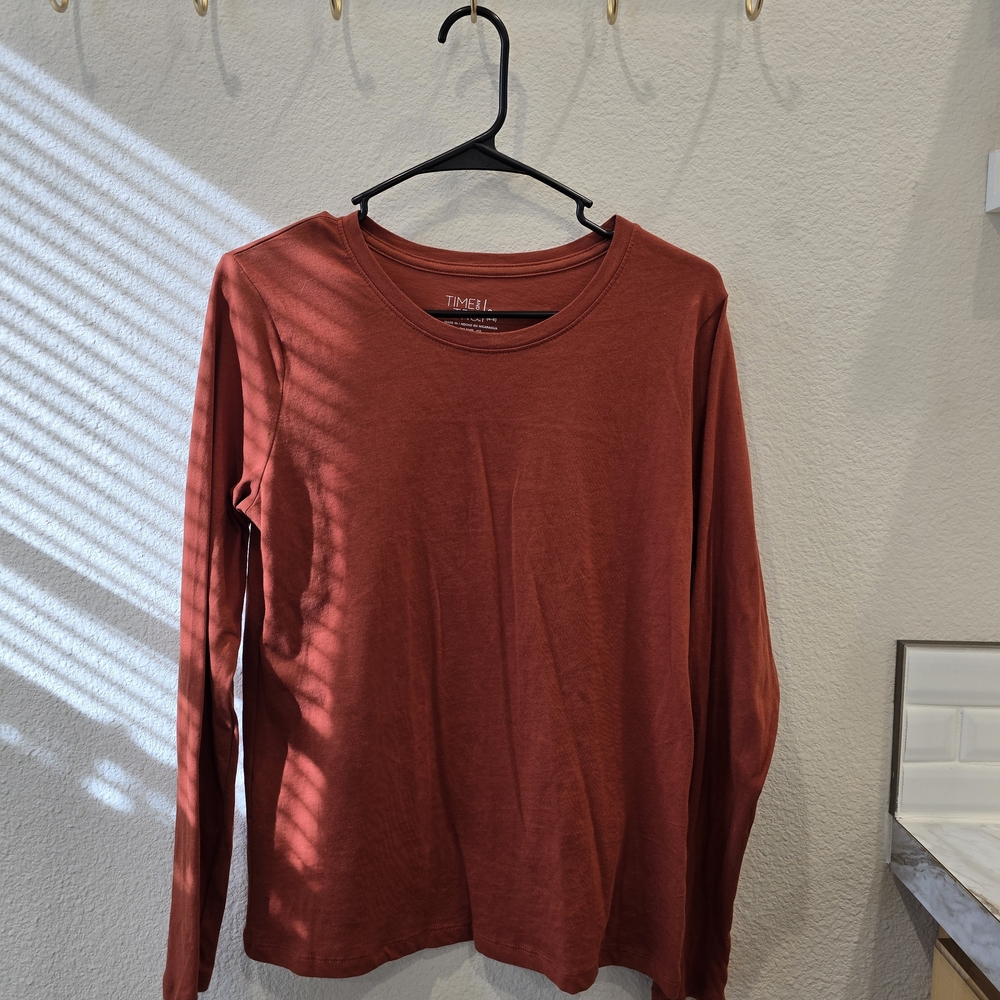 Rust Orange Long Sleeve Top